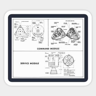 Apollo 10 Cutaway of Command and Service Modules | Vintage Plans Sticker